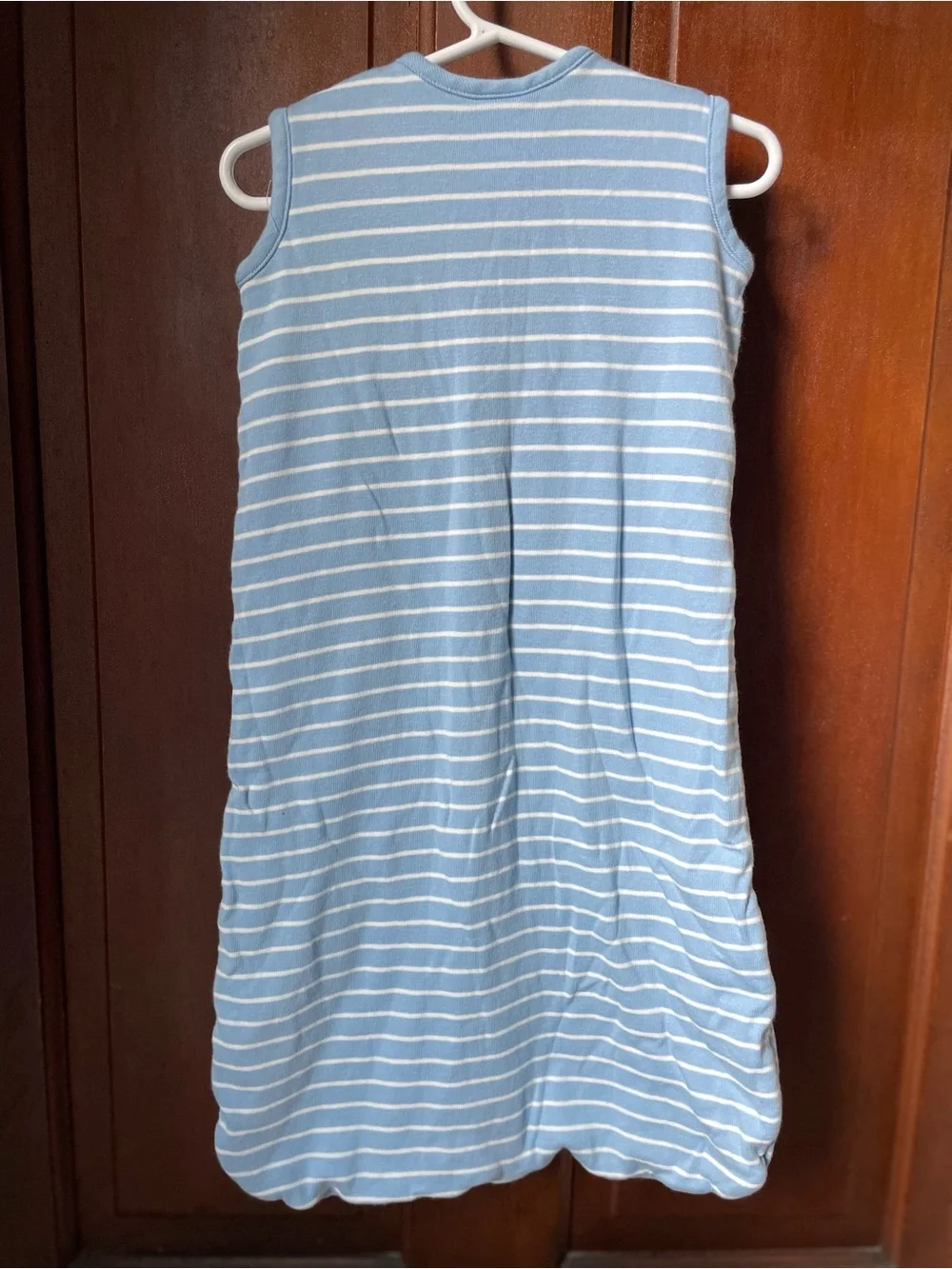 Hanna Andersson baby 3-6 months blue / white striped sleepsack